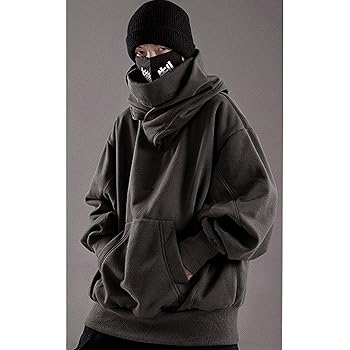 HaiZi XiHuan Men'S Pile Neck Hoodie Japanese Streetwear